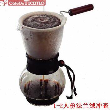 Tiamo 法兰绒手冲咖啡壶 滴滤式咖啡壶 耐热玻璃壶240cc 480cc