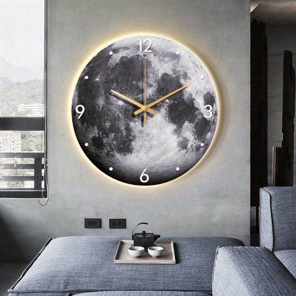 现代简约钟表挂钟客厅餐厅时尚大气月球表挂墙创意网红壁挂时钟灯,家居饰品,挂钟,淘宝优惠券,粉丝福利购,淘宝优惠卷