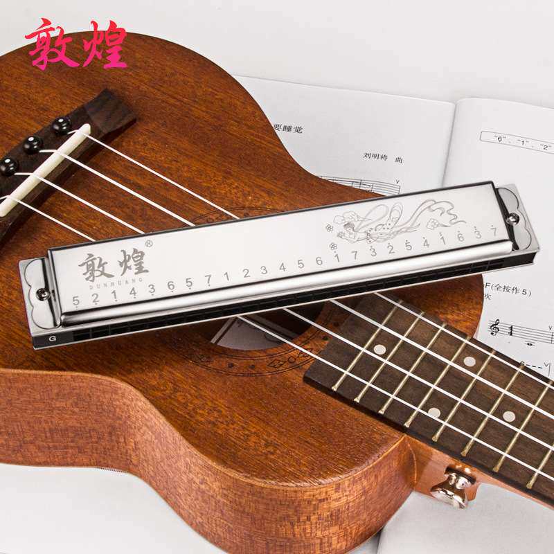 敦煌24孔专业复音重音口琴A/B/C/D/E/F/G/A#/C#/D#/F#/G#12调全套