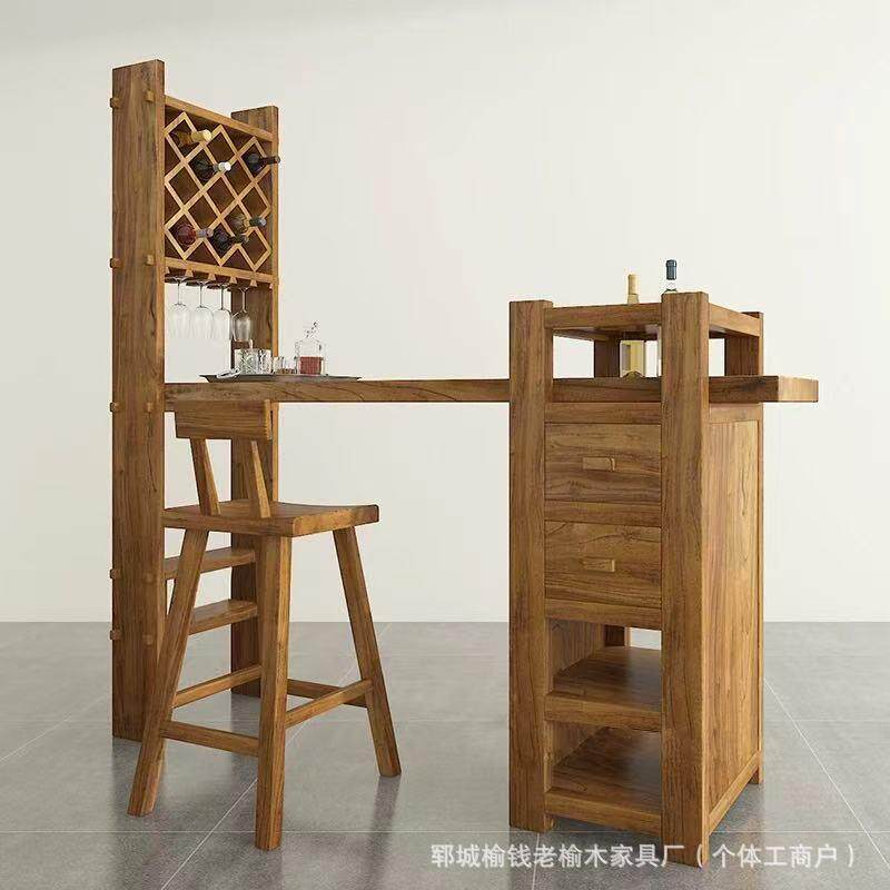 老榆木斗柜抽屉式收纳柜实木卧室客厅餐厅边柜储物柜简约配餐柜子