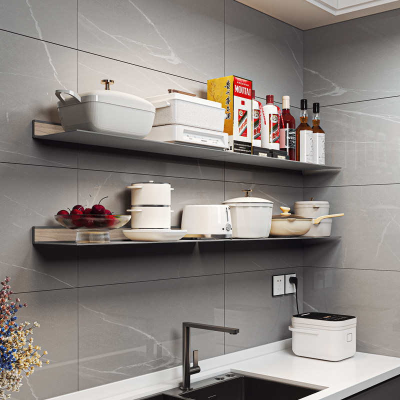 厨房置物架一字板悬空免钉墙上壁挂锅架免打孔水槽上方调料收纳架,厨房/烹饪用具,厨房置物架/置物柜/角架,淘宝优惠券,粉丝福利购,淘宝优惠卷