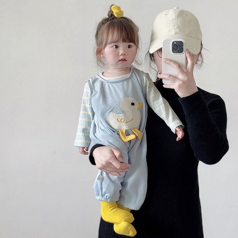 春款女宝宝洋气套装新款可爱两件套超萌卡通婴儿衣服春秋装背带裤,童装/婴儿装/亲子装,连身衣/爬服/哈衣,淘宝优惠券,粉丝福利购,淘宝优惠卷