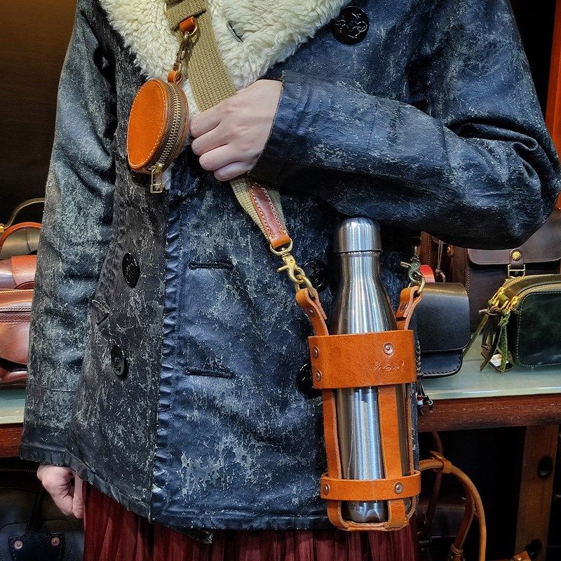 手工皮具随身斜挎水壶袋水杯袋保温杯包全植鞣头层牛皮,箱包皮具/热销女包/男包,胸包,淘宝优惠券,粉丝福利购,淘宝优惠卷