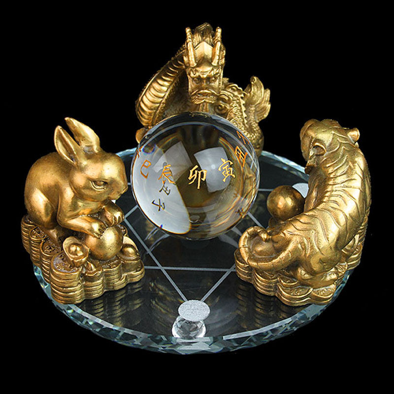 新品铜十二生肖三会局水晶球摆件虎马狗兔猪羊牛蛇鸡家居饰品,家居饰品,装饰摆件,淘宝优惠券,粉丝福利购,淘宝优惠卷