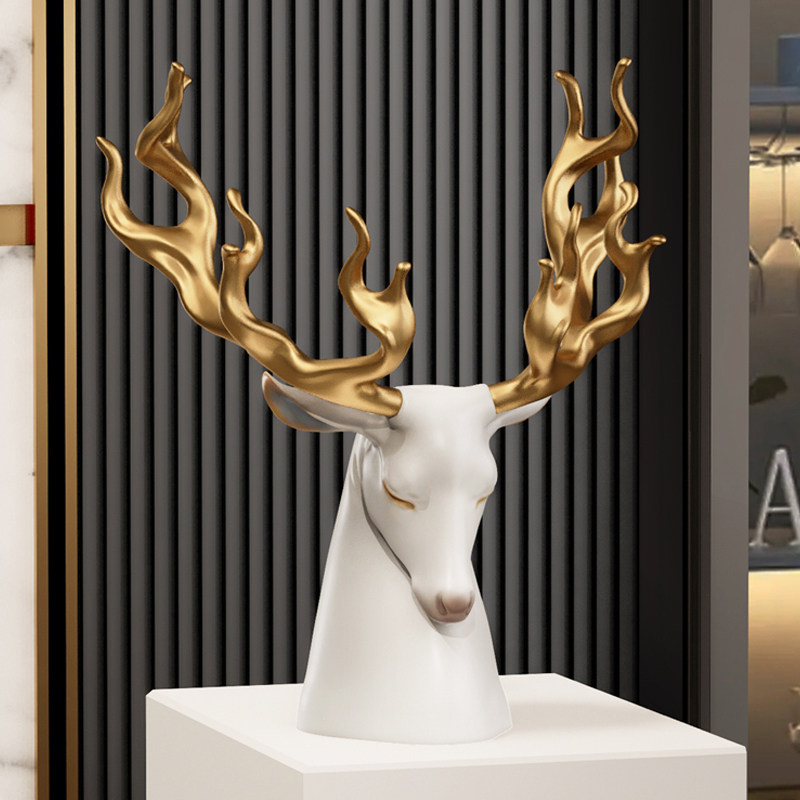 创意招财鹿摆件轻奢高档客厅玄关电视柜酒柜办公室桌面家居装饰品,家居饰品,装饰摆件,淘宝优惠券,粉丝福利购,淘宝优惠卷