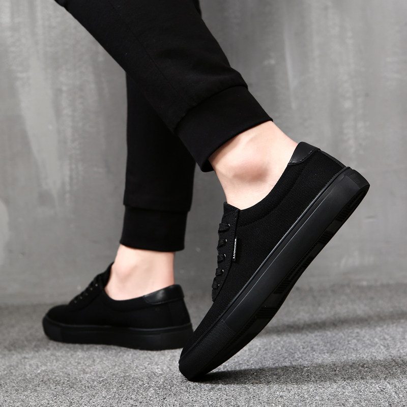 帆布鞋男夏季休闲鞋男士布鞋黑色鞋子百搭男鞋韩版潮流学生小黑鞋,流行男鞋,帆布鞋,淘宝优惠券,粉丝福利购,淘宝优惠卷