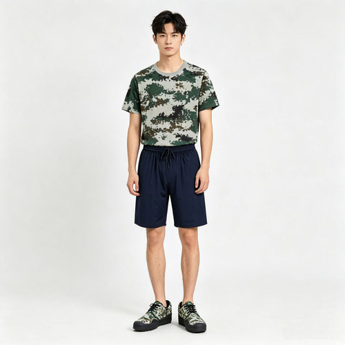 纯棉军训服套装男迷彩服短袖短裤女夏季薄款初高中学生军训服