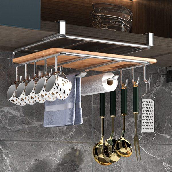 厨房吊柜下挂置物架橱柜挂篮收纳锅盖架砧板下挂架杯子架排钩神器,厨房/烹饪用具,配菜/备菜盘,淘宝优惠券,粉丝福利购,淘宝优惠卷