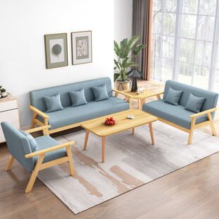 组合三人位小户型客厅茶几布艺沙发双人沙发办公室简易卧室位单人