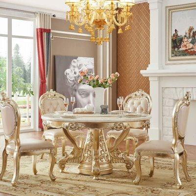 欧式白冰玉大理石大理石金色圆桌餐桌椅组合欧式奢华实木餐台饭桌,住宅家具,大理石餐桌,淘宝优惠券,粉丝福利购,淘宝优惠卷
