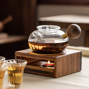 木制蜡烛温茶器玻璃暖泡茶炉花茶壶公道杯加热底座中式保温温酒器