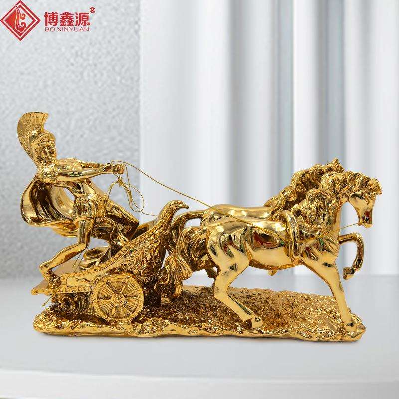 拿破仑骑士摆件树脂电镀欧式马工艺品创意家居客厅电视柜书柜装饰