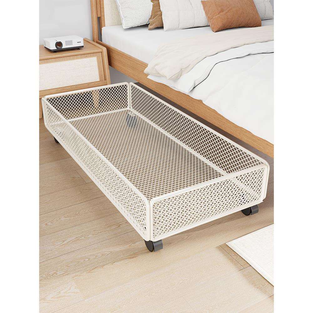 床底收纳箱沙发下抽拉置物架玩具带滑轮储物柜抽屉式扁平盒筐