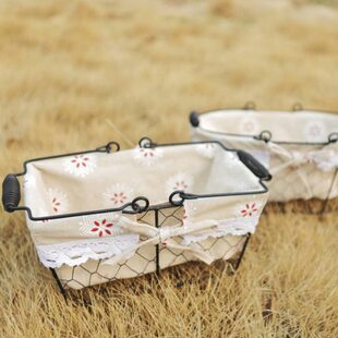 日式制购物篮铁艺收纳篮铁鸡蛋盒杂物收纳筐品简约花篮手提