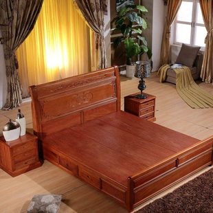 1.5米床中式床红木床菠萝格木床1.8米中式实木床实木大床卧室家具