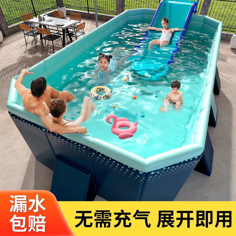 日本游泳池家用儿童免充气可折叠水池家庭游泳桶R户外大型支架泳