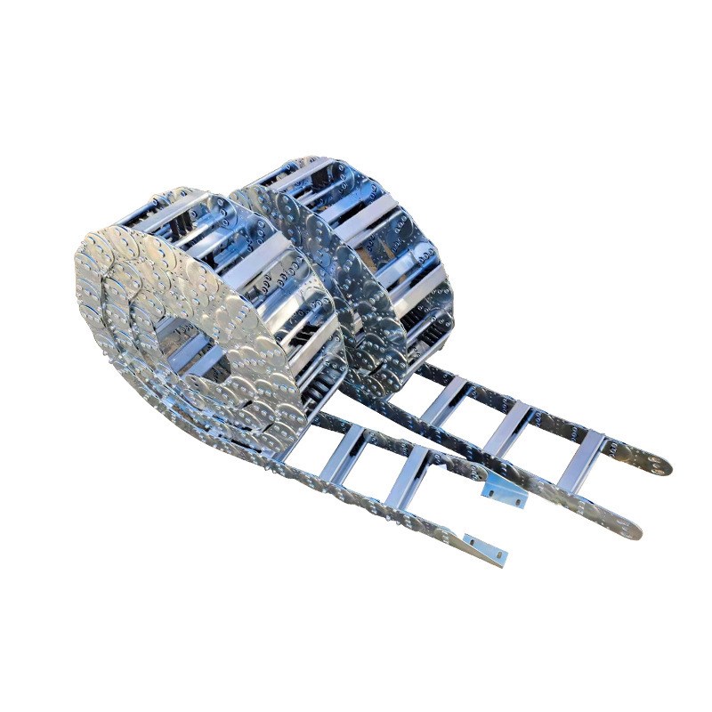 渗碳加强电缆穿线不锈钢坦克链 厂家直供机床桥式U全封闭钢铝拖链