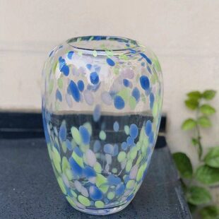 器摆件漏检出口豆手人工花瓶装饰花彩作水培浪漫开口坛状花瓶鲜花