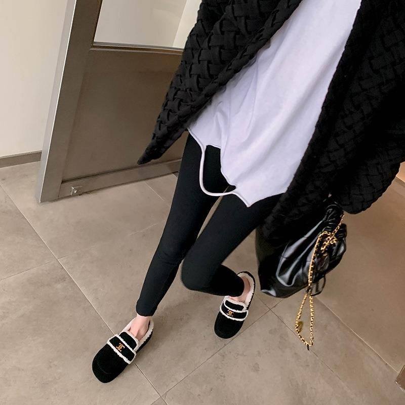 豆豆女加绒保暖毛毛鞋时尚休闲软底博肯圆头平底2025新款网红,女鞋,乐福鞋（豆豆鞋）,淘宝优惠券,粉丝福利购,淘宝优惠卷