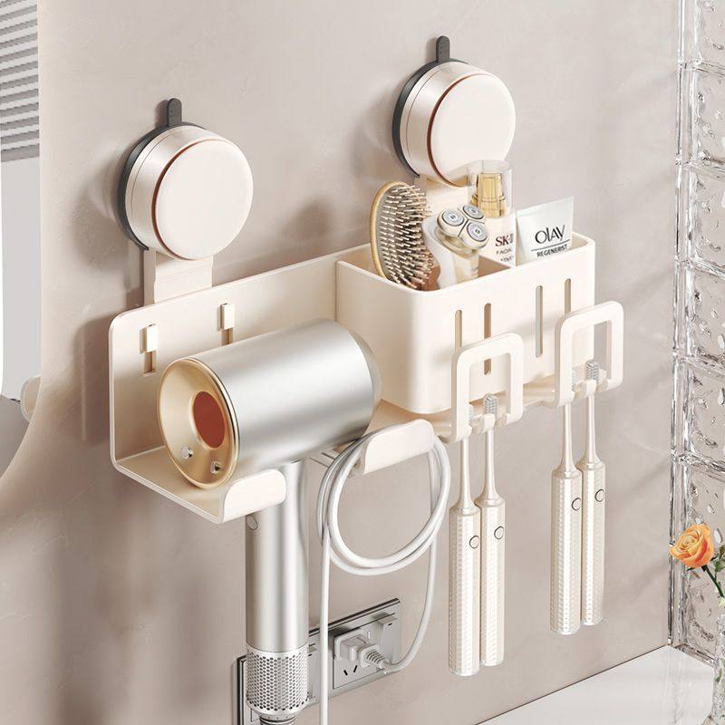吸盘牙刷置物架免打孔卫生间吹风机支架墙上壁挂式牙刷牙杯收纳架