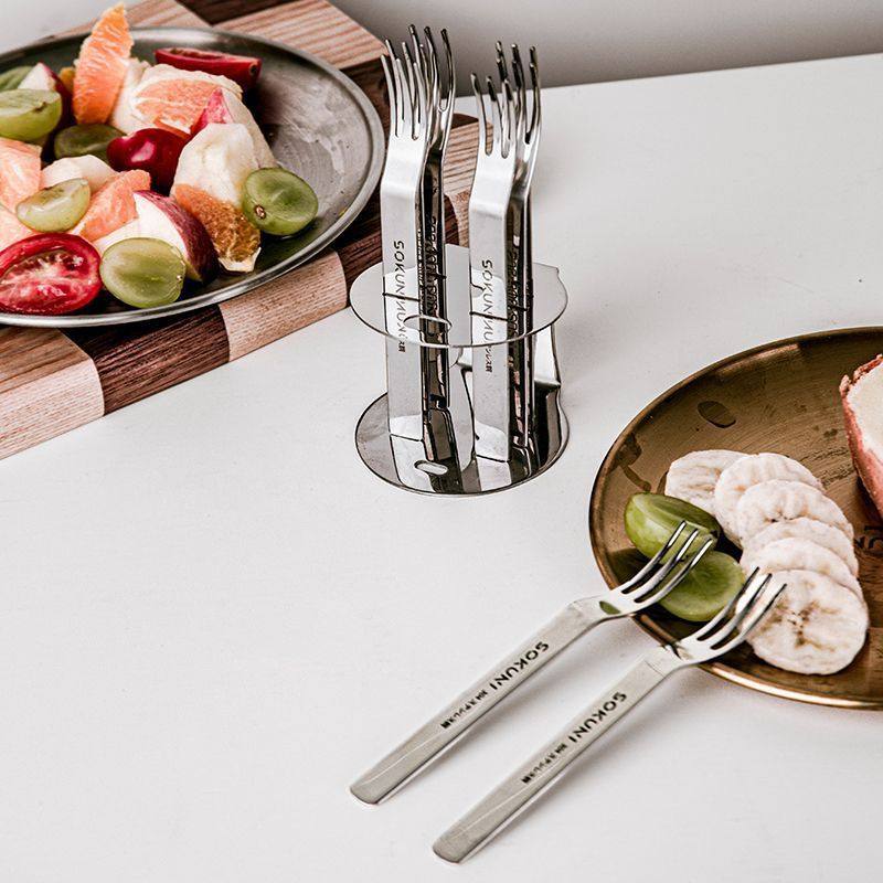 日本304不锈钢水果叉收纳家用签果插果吃小蛋糕甜品叉子,餐饮具,西餐餐叉,淘宝优惠券,粉丝福利购,淘宝优惠卷