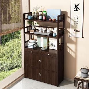 茶架子置物架茶叶收纳柜客厅小型博古架茶室茶具架茶叶展示柜落地