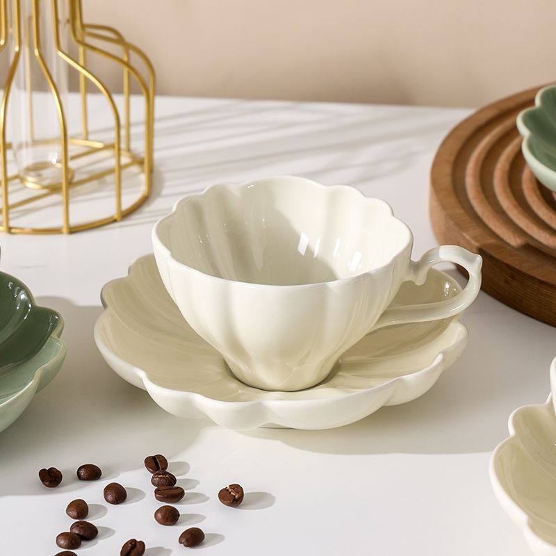 欧式复古咖啡杯碟套装创意花型下午茶奶油杯子精致陶瓷法式红茶杯,餐饮具,咖啡杯,淘宝优惠券,粉丝福利购,淘宝优惠卷