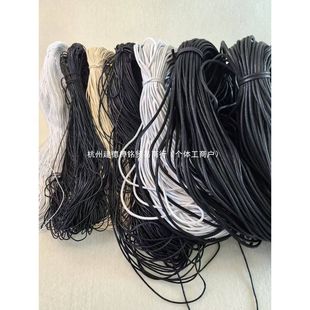 1-3mm漂白棉蜡黑色蜡绳全棉吊牌蜡绳白色腊线绳圆鞋带绑电缆腊线