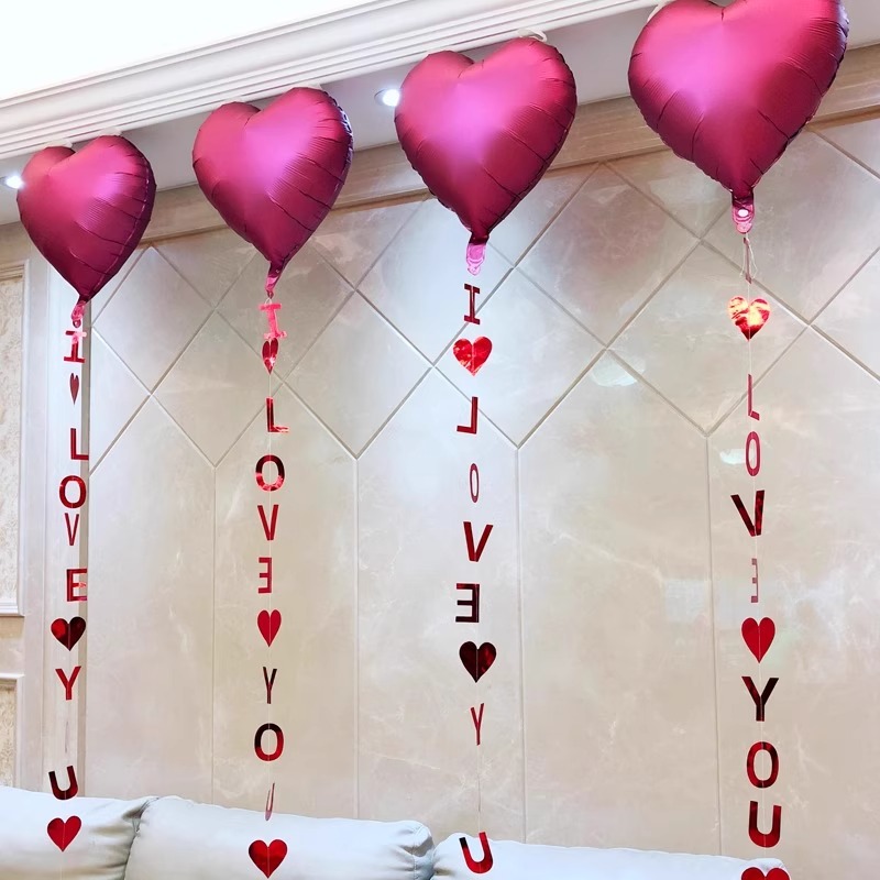 结婚婚店庆婚房布置求婚告白装扮套餐F情人节爱心吊坠装饰气球用