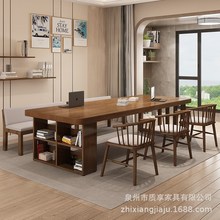 北欧实木大长书桌l去客厅化简约阅读学习写字桌家用办公桌工作台