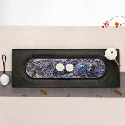 整块天然乌金石电木茶盘高档沥水式托盘长方形小型茶桌石板面茶台