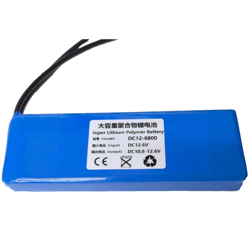 乐德电子 12v大容量聚合物6800长条锂电池128-43-16底座12v电池