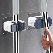 免打孔挂钩卫生间浴室固定扫把强力粘胶百洁世家挂架壁挂拖把夹子
