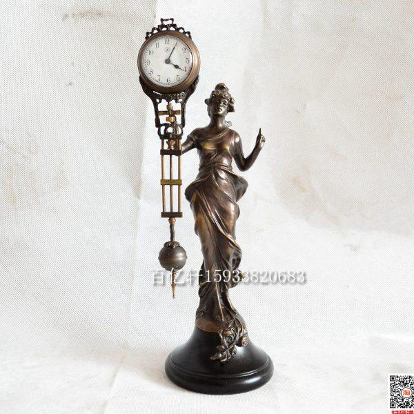 摇摆钟机械趣味动态把玩小摆钟西洋仿古董创意黄铜古典工艺钟表