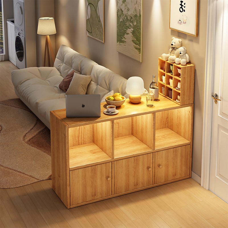 简易带门书架落地j置物格子柜客厅隔间柜沙发边柜玄关柜家用矮书