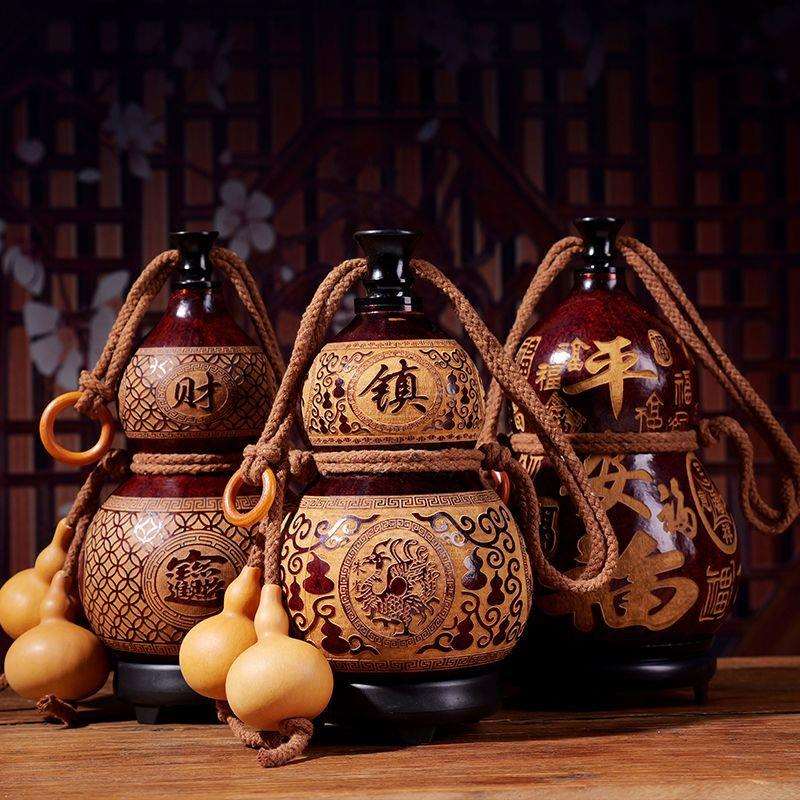 酒壶古代老式装酒纯手工随身天然酒葫芦挂件一斤装大号酒葫芦摆件