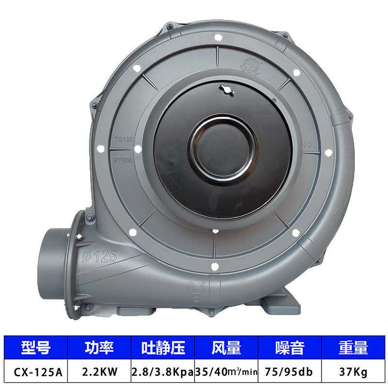CX-125A中压风机防爆1.5KW透浦式鼓风机升圆粉尘气体防爆铝壳风机