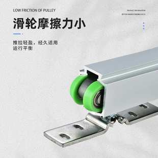 重型推拉门吊轨滑轮厨房卫生间浴室玻璃移门轨道吊轮双向缓冲斜轮