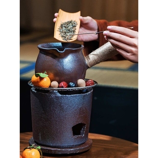 景德镇烤奶茶陶罐围炉煮茶罐罐茶壶大容量家用电陶炉明火烤茶罐