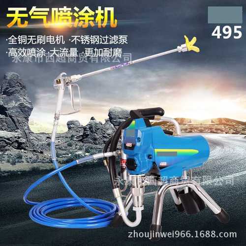 涵轩395电动柱塞高压无气喷涂机喷乳胶漆涂料喷涂机油漆喷漆机495