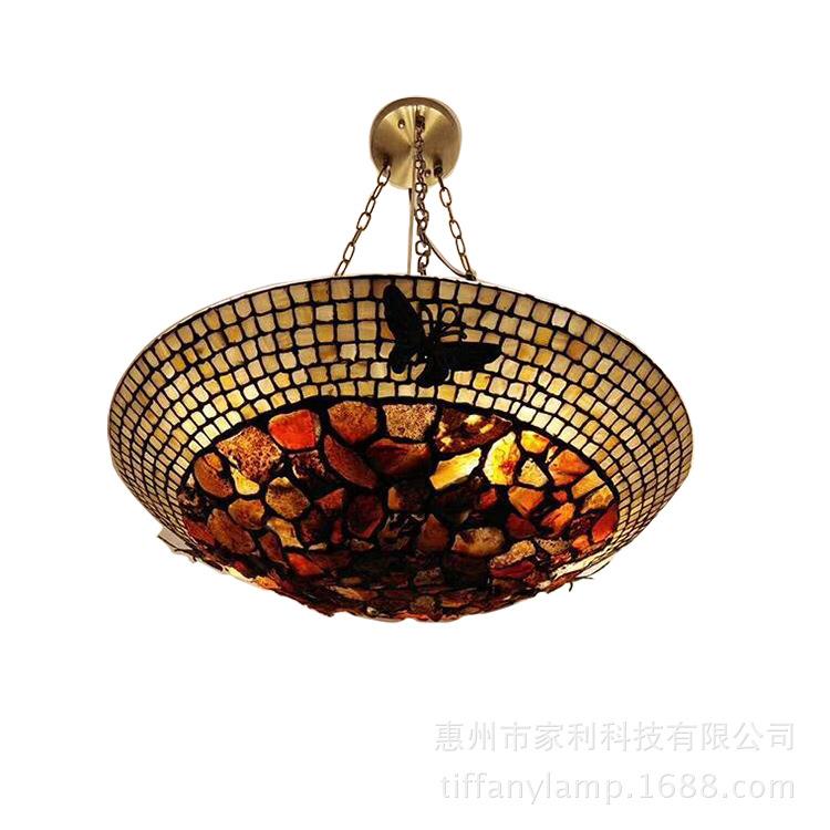 厂家直销欧式复古马赛克酒店仿古灯饰简约时尚50cm原单头餐厅吊灯