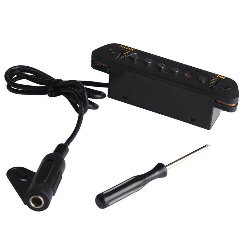 JD-5黑色音孔拾音器便携塑料木吉他拾音器吉他改装均衡调音器
