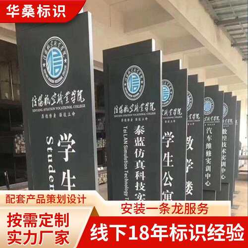厂家制定科室牌指示牌设计不锈钢导向广告停车场制作精神堡垒立牌