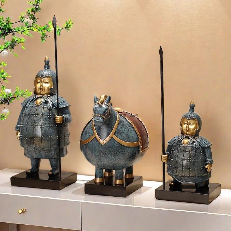 胖兵马俑摆件装饰品办公室电视酒柜文创西安纪念品客厅玄关工艺品