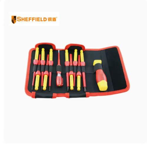 钢盾钢盾12件套双色可换头绝缘螺丝批组套S057012工业级绝缘起子