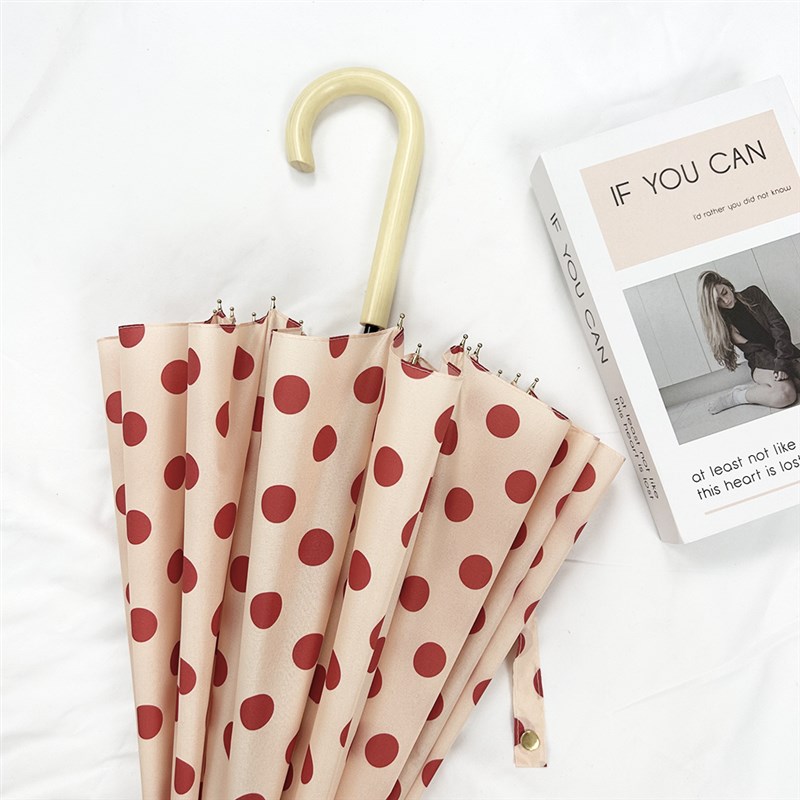 长柄遮阳伞16骨加固防风黑胶太阳伞晴雨两M用直杆伞弯手柄定制刻