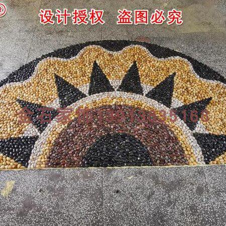雨花石拼花\鹅卵石石子路\马赛克\网片石花园石子路\庭院路