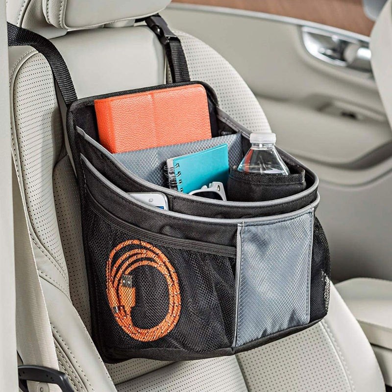 车载多功能收纳袋汽车内用前后排垃圾桶座M椅背挂式置物袋车载挂