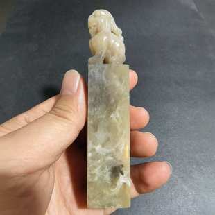 寿山石巴林石牛角冻鸡血石雕刻钮头瑞兽闲章文创金石篆刻印章收藏