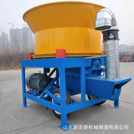 旋转式秸秆草捆粉碎机筛网大型自动进料草捆粉碎机圆盘草粉机效果